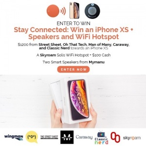 Win an iPhone XS + Speakers And WiFi Hotspot